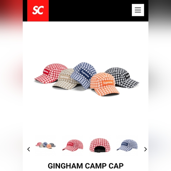 Supreme Gingham Twill Camp Cap *SS23* *NWT* - Picture 3 of 5